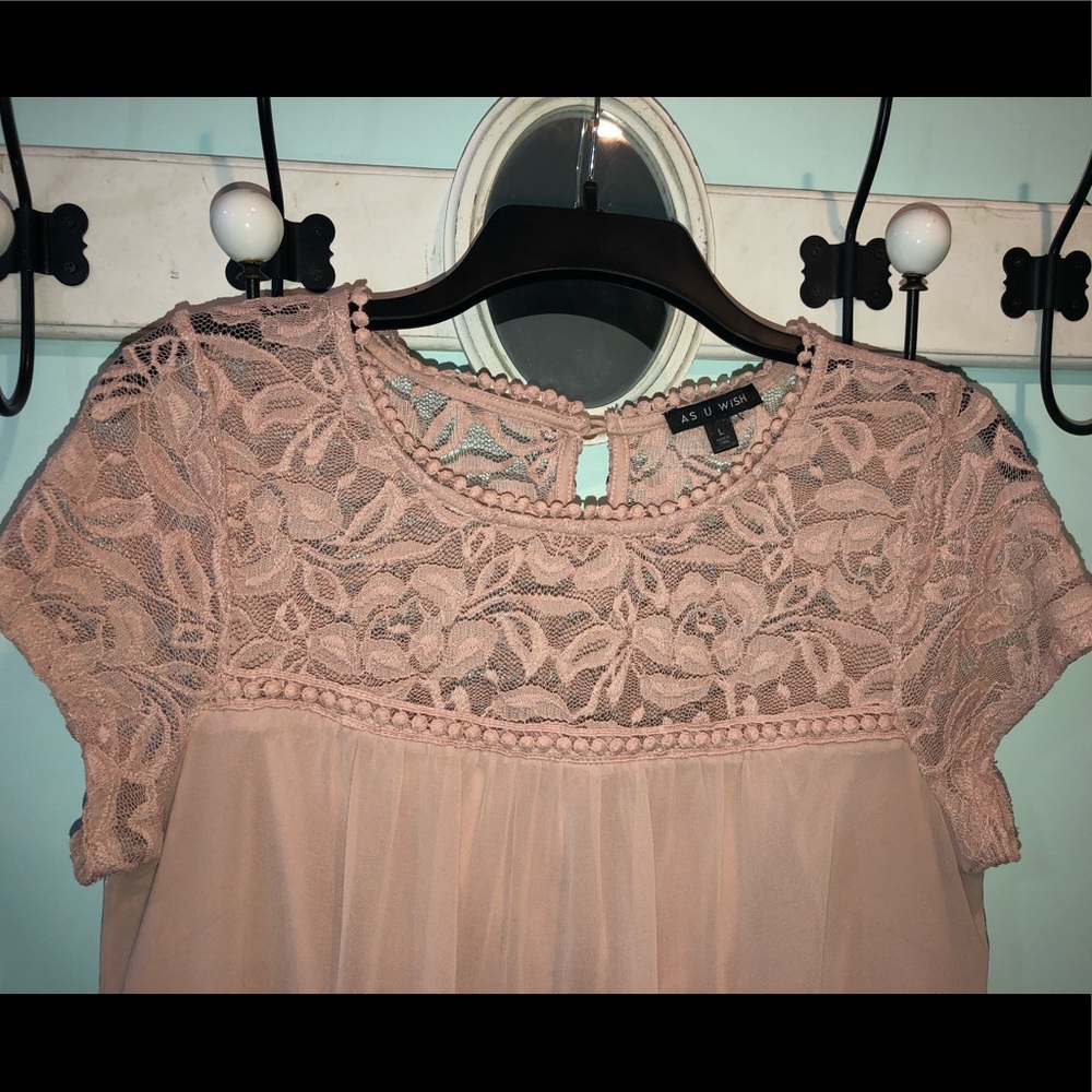 Light pink lace top dress